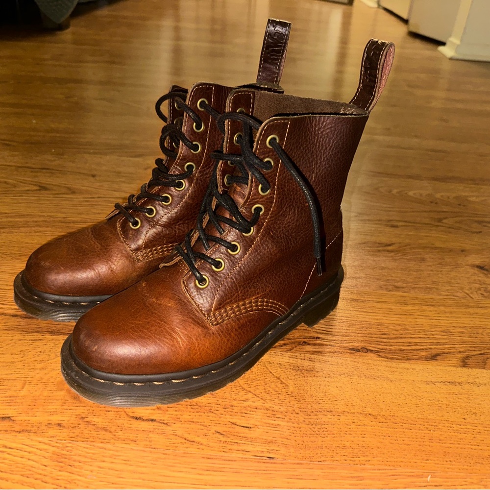 Dr. Martens Brown Leather Combat Boots